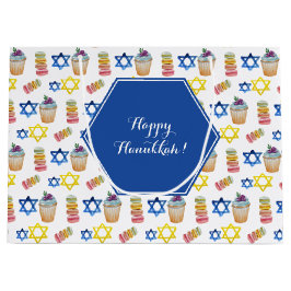 Bolsa De Regalo Grande Alegre acuarela Hanukkah personalizada
