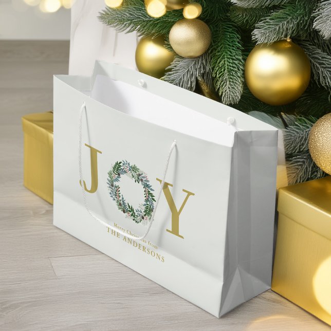 Bolsa De Regalo Grande "Alegría" Navidades Wreath (Subido por el creador)