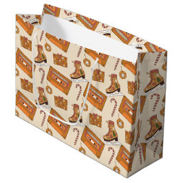 Bolsa De Regalo Grande Alegría Navideña Retro