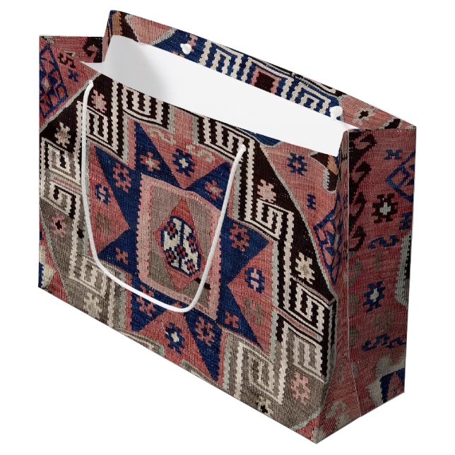 Bolsa De Regalo Grande Alfombra Oriental Roja Killim (Angulo Anverso)