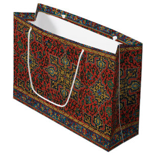 Bolsa De Regalo Grande Alfombra Persa Clásica Roja Azul