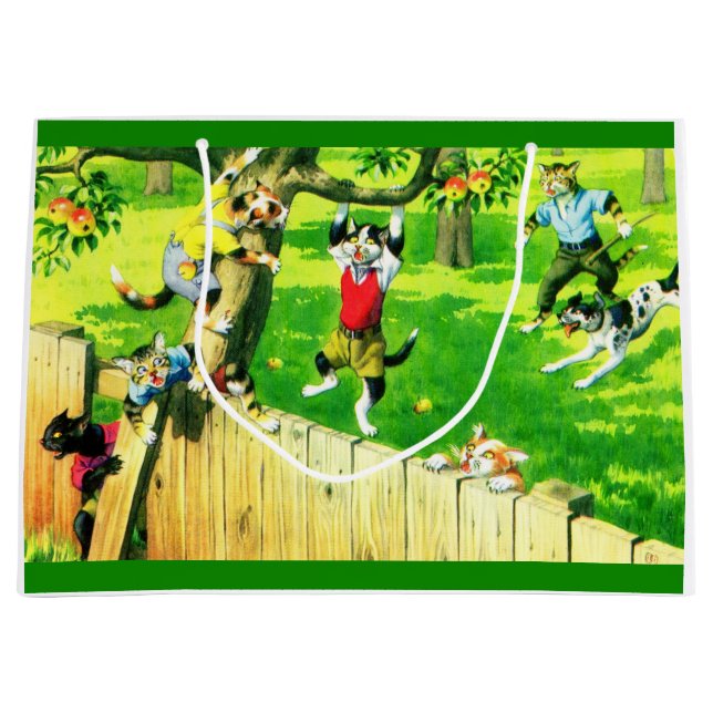 Bolsa De Regalo Grande Alfred Mainzer gata trepando un manzano (Anverso)