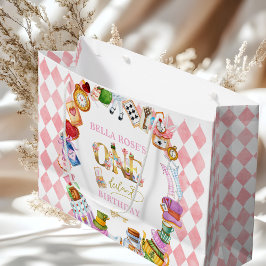 Bolsa De Regalo Grande Alice in Wonderland 1st birthday Pink 