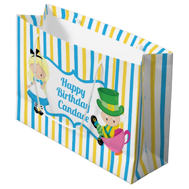 Bolsa De Regalo Grande Alicia en el País de las Maravillas Personalizado  (Angulo Anverso)
