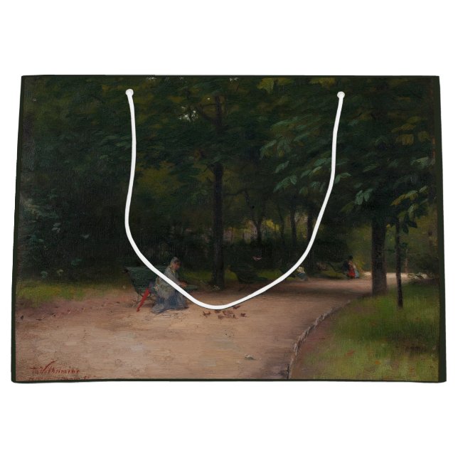 Bolsa De Regalo Grande Alimentar a las aves en el parque (de Paul Peel) (Anverso)