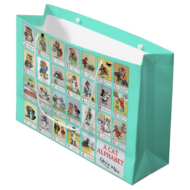 Bolsa De Regalo Grande Alphabet Cat, Louis Wain (Angulo Anverso)