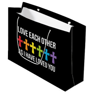 Bolsa De Regalo Grande Ama a los demás Orgullo Gay LGBTQ Arcoíris Cristia