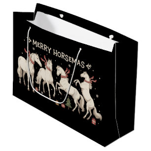 Bolsa De Regalo Grande Amante de Caballos de Navidad Feliz Granja de Agri