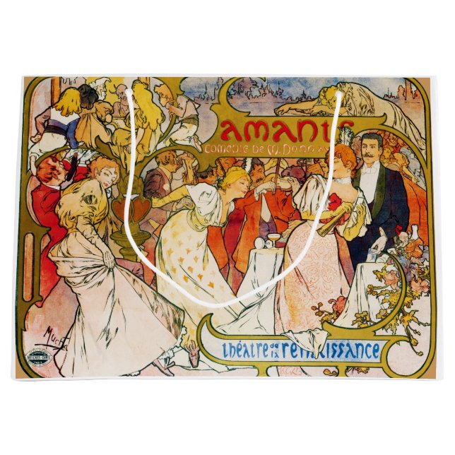 Bolsa De Regalo Grande Amantes, Alphonse Mucha (Anverso)