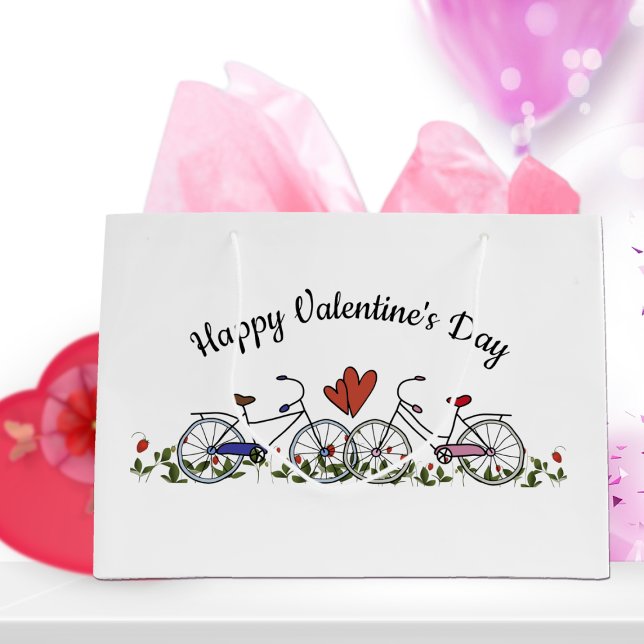 Bolsa De Regalo Grande Amantes de la bicicleta Valentine (Subido por el creador)