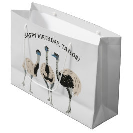 Bolsa De Regalo Grande Amantes de las aves de Emus Personalizados