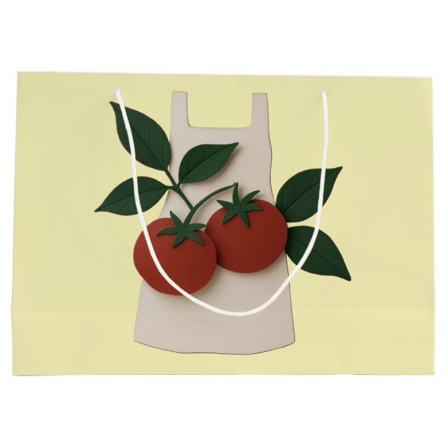 Bolsa De Regalo Grande Amantes de los alimentos — Apron y tomates (Reverso)