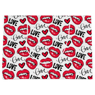 Bolsa De Regalo Grande Amar los labios rojos