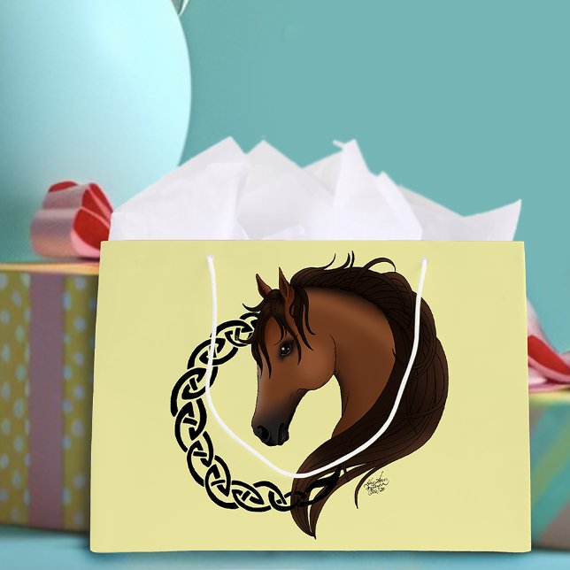 Bolsa De Regalo Grande Amarillo del caballo marrón celta (Subido por el creador)