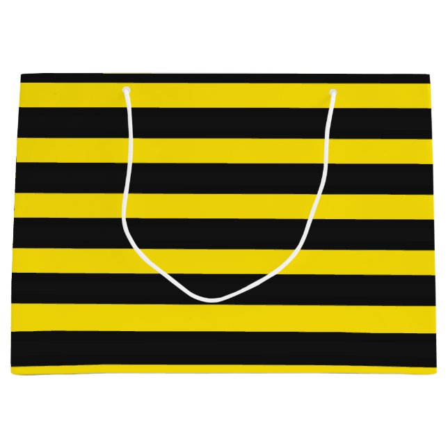 Bolsa De Regalo Grande Amarillo y negro Abeja-Como modelo de las rayas (Anverso)