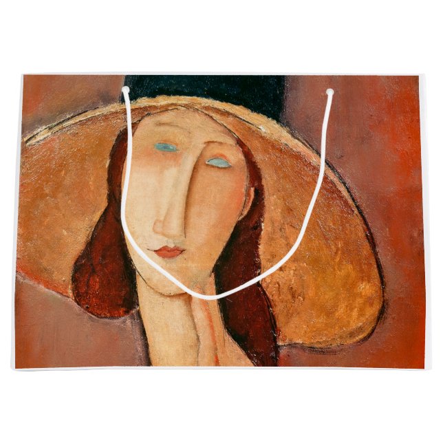 Bolsa De Regalo Grande Amedeo Modigliani - Jeanne Hebuterne en gran Gorra (Anverso)