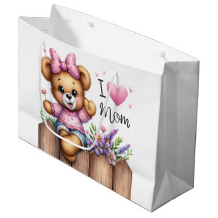 Bolsa De Regalo Grande Amo a mamá oso