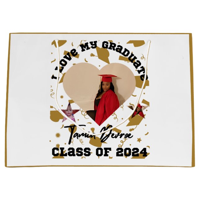 Bolsa De Regalo Grande Amo Mi Corazón Graduado 2024 (Anverso)