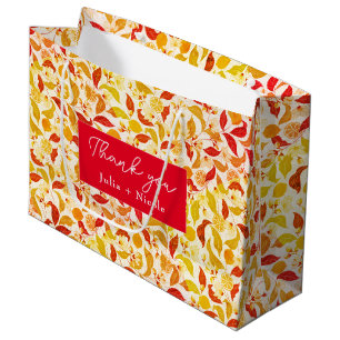 Bolsa De Regalo Grande Amor Fresco Limón Citrus Follaje Boda