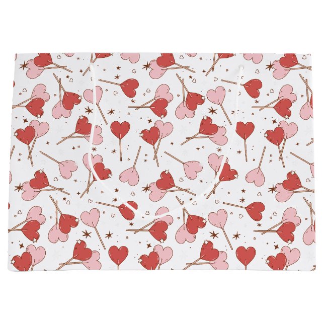 Bolsa De Regalo Grande Amor Pop Retro San Valentín (Anverso)