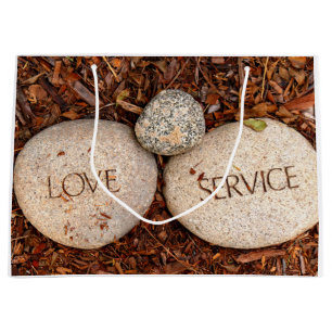 Bolsa De Regalo Grande "Amor" "Servicio" Piedras Espirituales Religiosas