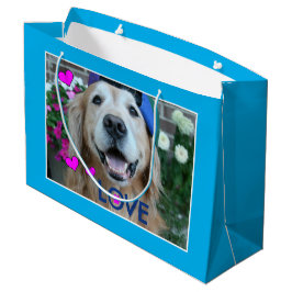 Bolsa De Regalo Grande Amor sonriente del golden retriever