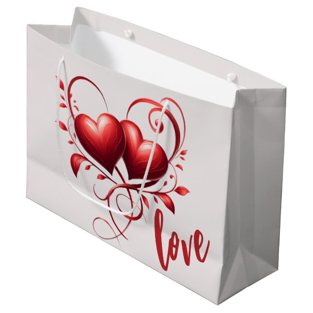Bolsa De Regalo Grande Amor y corazones (Angulo Anverso)