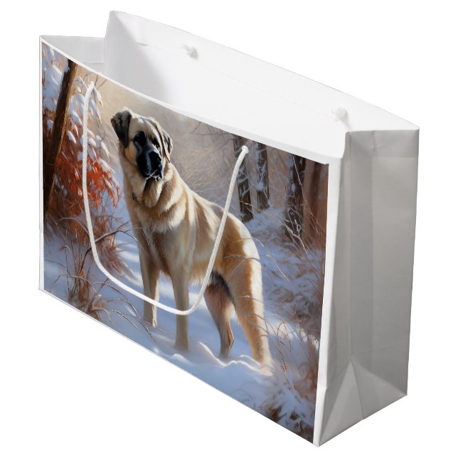 Bolsa De Regalo Grande Anatolian Shepherd Let It Snow Navidades (Angulo Anverso)