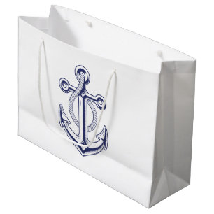 Bolsa De Regalo Grande Anchor Sailor Navy Boda Náutico Azul