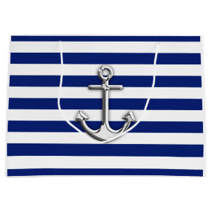 Bolsa De Regalo Grande Ancla de plata clásica