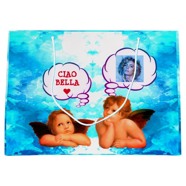 Bolsa De Regalo Grande Ángeles Cherub de CIAO BELLA personalizados (Anverso)