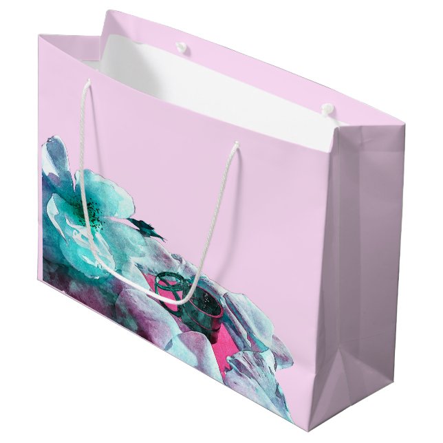 Bolsa De Regalo Grande Anillos con pétalos de rosa blancos (Angulo Anverso)