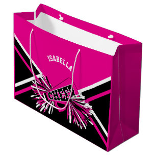 Bolsa De Regalo Grande 📣 animador - Rosa, Blanco y Negro -