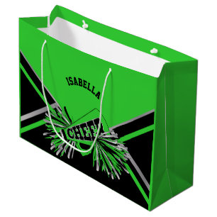 Bolsa De Regalo Grande Animadoras - verde lima, negro, plata - grandes