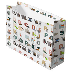Bolsa De Regalo Grande Animales ABC Cute Alphabet