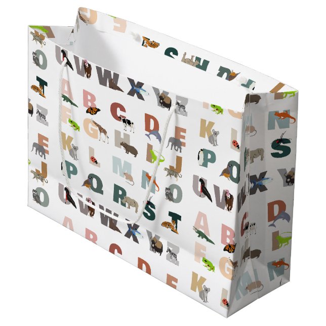 Bolsa De Regalo Grande Animales ABC Cute Alphabet (Angulo Anverso)