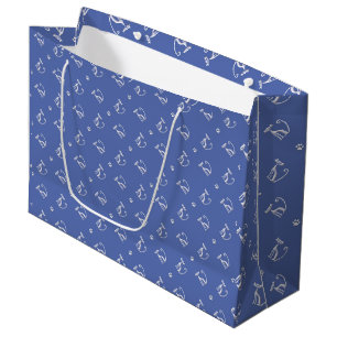 Bolsa De Regalo Grande Animales adorables patrones de gatos.