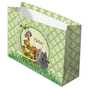 Bolsa De Regalo Grande Animales Baby Shower del bebé de la selva del