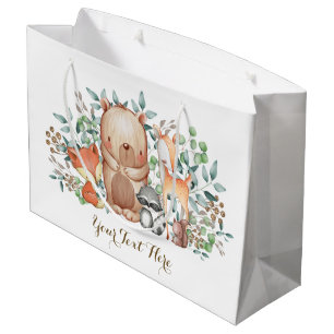 Bolsa De Regalo Grande Animales caprichosos Baby Shower del bosque del