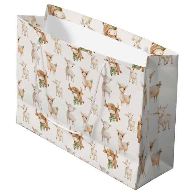 Bolsa De Regalo Grande Animales de cría de bebés (Angulo Anverso)