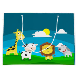 Bolsa De Regalo Grande Animales de dibujos animados    