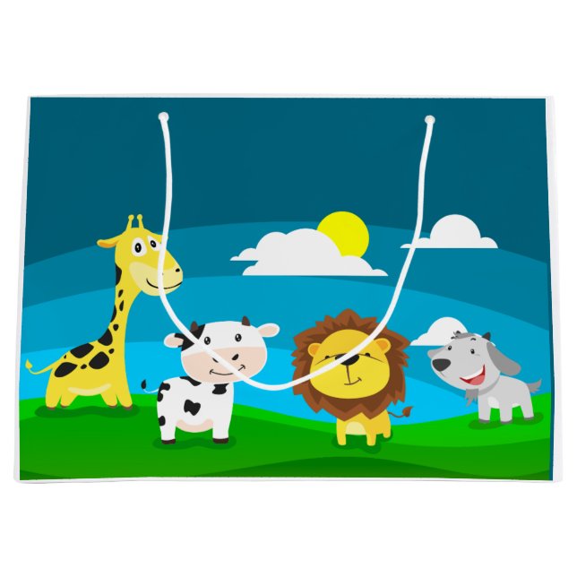 Bolsa De Regalo Grande Animales de dibujos animados     (Anverso)