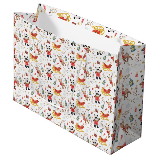 Bolsa De Regalo Grande Animales de Navidad (Angulo Anverso)