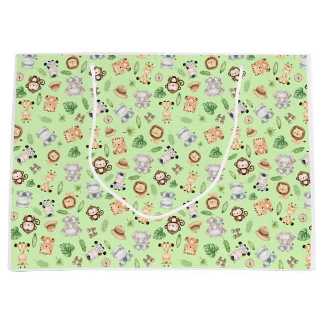 Bolsa De Regalo Grande Animales de Safari de la Jungla (Anverso)
