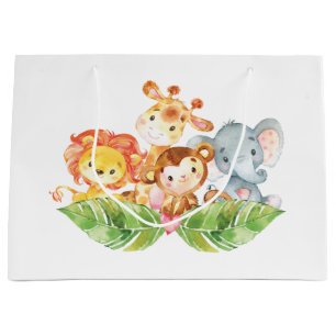 Bolsa De Regalo Grande Animales dulces de la selva del bebé