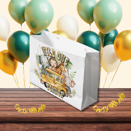Bolsa De Regalo Grande Animales safaris de cumpleaños salvajes de un niño