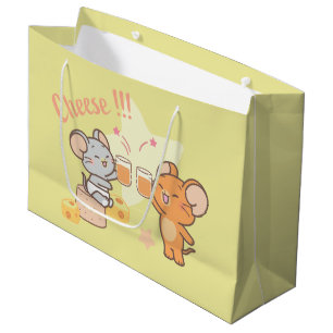 Bolsa De Regalo Grande Anime Tuffy y Jerry Cheese