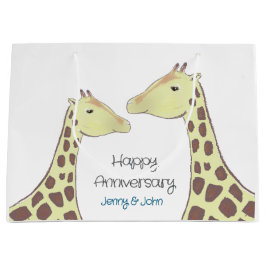 Bolsa De Regalo Grande Aniversario de Giraffe Couple Boda
