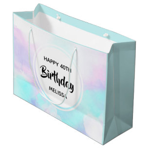Bolsa De Regalo Grande Aniversario de la coloración azul y púrpura del Re
