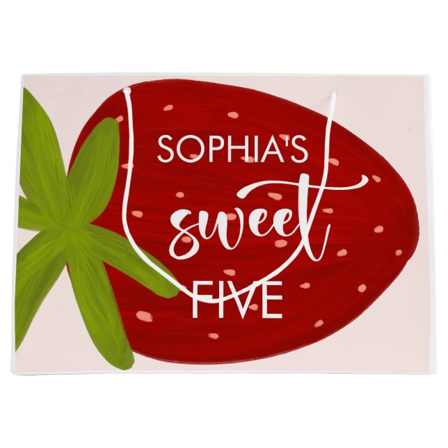 Bolsa De Regalo Grande Aniversario de la fresa dulce (Anverso)